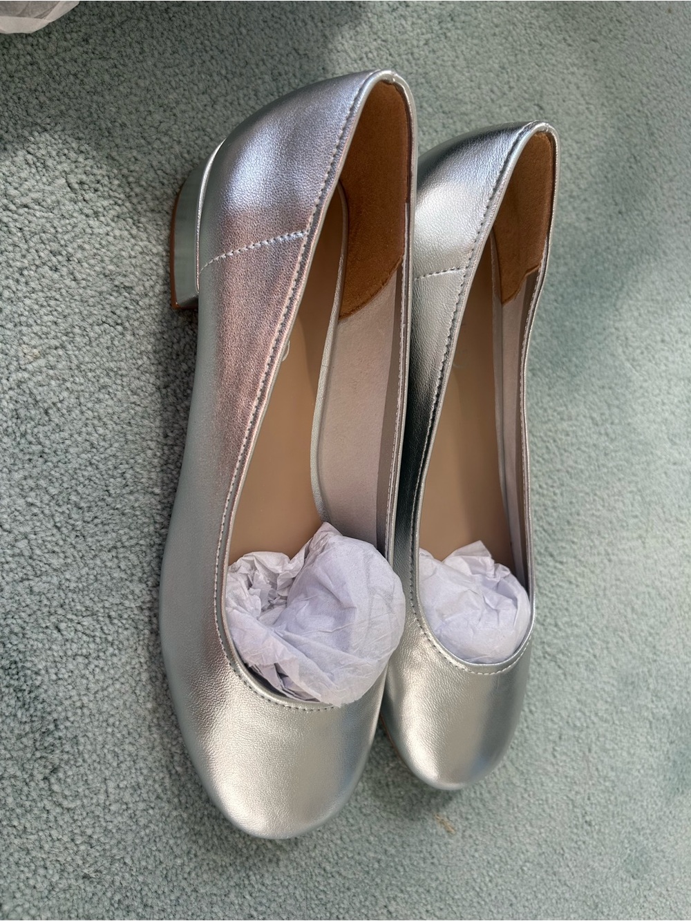 Silent D Annabelle Silver Leather Flats size 9 NWT